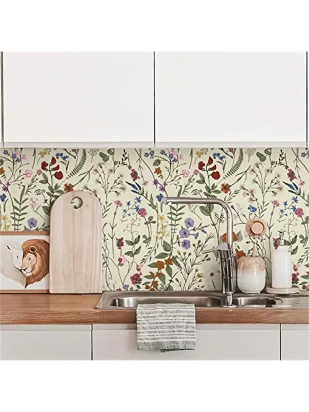 Floral Peel And Stick Wallpaper Wildflower Removable Contact Paper Decor